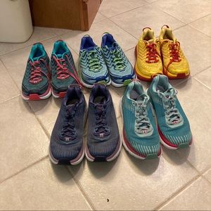 Bundle of 5 pairs of Hoka Cliftons all size 8.5
